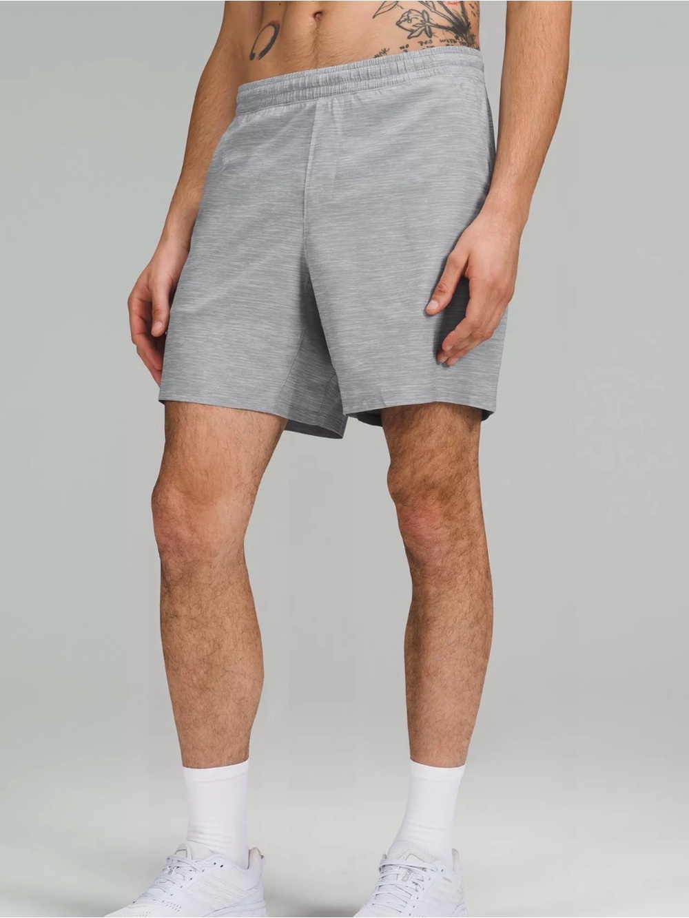 Lululemon Men Pace Breaker Light Grey Lined Running Shorts Size Large